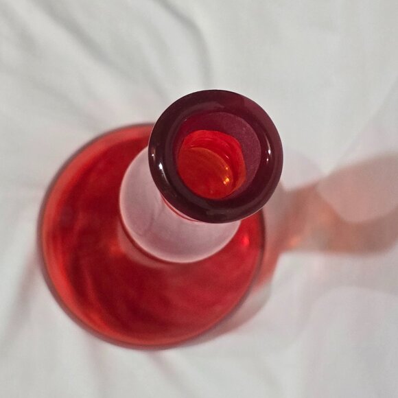 Vtg Blenko Genie Bottle Decanter - Orange - Picture 6 of 9